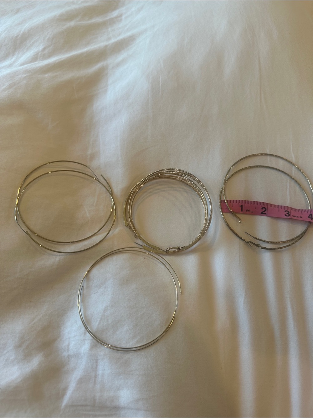 Gold Hoop and Bangle Earring Set for Women